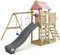 WICKEY Spielturm Klettergerüst MultiFlyer mit Schaukel & pastellpinker Rutsche, Outdoor Kinder Kletterturm mit Sandkasten, Leiter & Spiel-Zubehör für den Garten