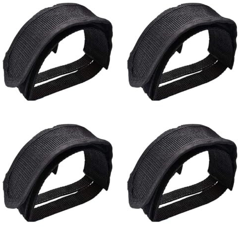 HAPPOW 2-Paare Pedalriemen, Universal Fahrrad Pedal Straps, Kinder Pedale Fahrrad, rutschfest und Verstellbar, Zehenclips-Gurte, Fahrradpedalgurte für Fixed Gear Bike, Nylon Velo Fußblock, Schwarz