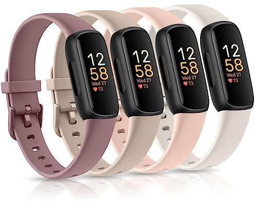 Meliya Straps for Fitbit Inspire 3 Strap for Women Men, 4Pack Adjustable Sport Strap Soft Replacement Wristbands Compatible with Fitbit Inspire 3 Fitness Tracker