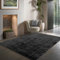 the carpet Janelle eleganter hochwertiger Viskose Wohnzimmer Teppich, exquisiter handegewebter Kurzflor mit Premium-Qualität, pflegeleicht, farbecht, Anthrazit, 200 x 290 cm