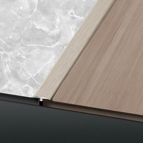GSKFXJ Bandes De Transition Au Sol en T Profilé, Métal Réducteurs De Seuil pour Sols Inégaux, Baguette De Protection pour Plancher Carrelage/Bois(Gray,W-20mm)