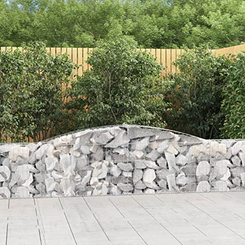 Iiaky Paniers à gabions arqués 5 pcs 400x30x60/80 cm Fer galvanisé,Kit Gabion,Gabion Walls