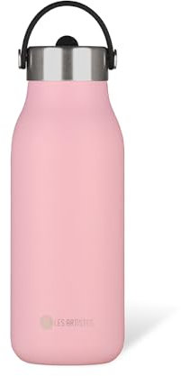 LES ARTISTES Paris A-2391 Bottle'Up 2.0, 1 litre, Gourde isotherme sans BPA, Réutilisable, Garde au chaud 12h et au froid 24h, Poignée, Acier Inoxydable, Design Magnolia