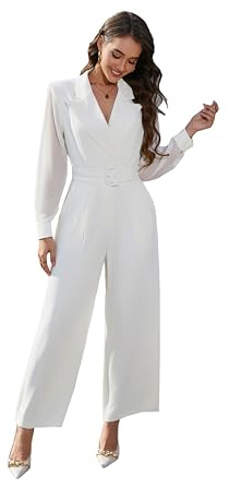 Love Welove Fashion Damen Formal Jumpsuit Evening & Office Wear Langärmeliger Herbst-Jumpsuit für Damen