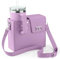 Gugxiom Water Cup Storage Bag PU Multifunctional Portable Storage Bag with Water Bottle Holder for Outdoor Travel (Purple)