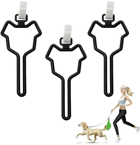 BIRLOZA Kotbeutelhalter, freihändige Halterung für Hundekotbeutel, 3 Stück, für Hundekotbeutel, Hundekotbeutelhalter für Leine, Spender, Zubehör (schwarz)