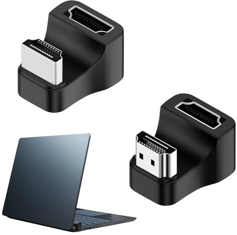 DONOONIS 2 PCS HDMI 2.1 U Forme Affichage Adaptateur,HDMI 2.1 Mâle vers Femelle Ultra HD Connector 3D 8K@60Hz,HDMI Coudé Adaptateur 180 Degrés Compatible avec HD,TV, Laptop,Moniteur, Projecteur