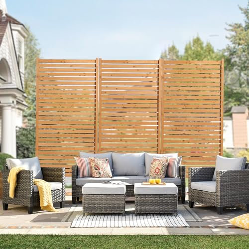 VEVOR Brise-Vue en Bois, 91x186 cm, Panneau Intimité Autoportant avec Support, Écran de Confidentialité Décoratif, Paravent Séparateur Extérieur Durable pour Patio, Balcon, Terrasse, Pelouse, Jardin