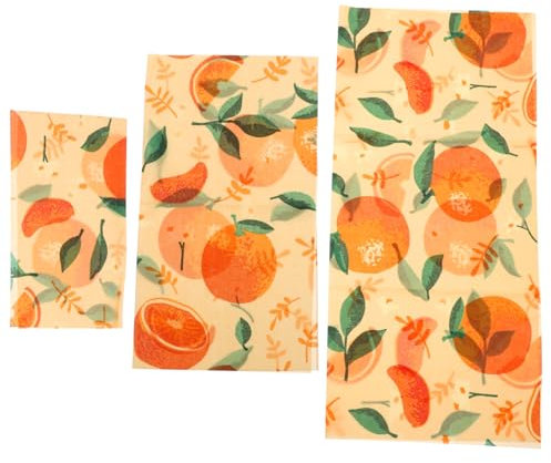 MOLUCKFU 3 Blatt Bienenwachs-Wraps Bienenwachstücher Für Lebensmittel Wiederverwendbare Frischhaltetücher