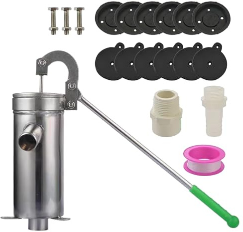Manual Well Pump – Outdoor Water Extractor, Stainless Steel Pump Handle | Portable Industrial Dispenser Tool, Garden Supply Machine, Reliable Irrigation Device for Farm Backyard Off-Grid Cabin