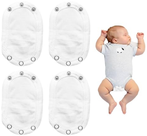 Baby-Bodysuit-Verlängerung,4 Stücke Bodyverlängerung für Babybodys,Body Verlängerung Baby,Body Verlängerung Druckknopf Baby,Bodyverlängerung Baby,Body Verlängerung für Einstellbare Bodysuit Extender
