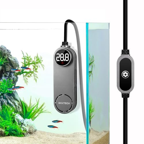 boxtech Submersible Fish Tank Heater, Mini Aquarium Heater 50w Turtle Heater with Adjustable Temperature External Controller for 13-55L Fish Tanks