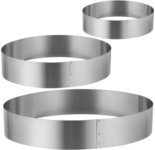 ULTECHNOVO Moule À Gâteau Rond En Acier Set De 3 Moules À Pâtisserie De Tailles Différentes Démoulage Facile Nettoyage Simple Cuisson Uniforme Pour Maison Et Pâtisserie
