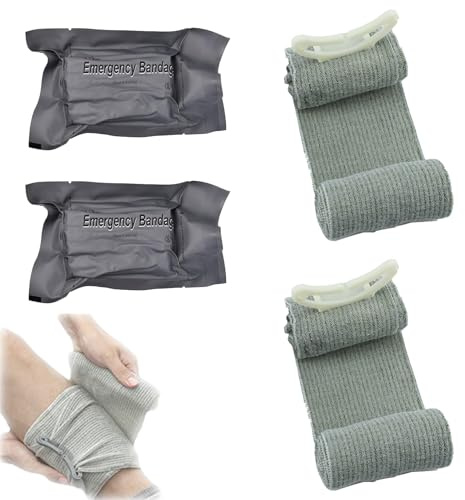 2 Pièces Pansement Israelien Compressif, 4 Israeli Bandage, Pansement Hémostatique D'urgence, Bandage Hémostatique Pour Les Urgences Graves En Plein Air Et Contrôle Des Pertes De Sang