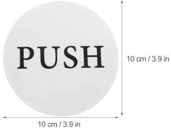 HOUDERCO 2 Stück Selbstklebende Runde Acryl Türmarkierungen Push Pull Weiß Transparent Wiederablösbar für Glastüren Cafés Geschäfte und Büros