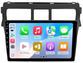 Car Radio per Toyota Yaris 2007-2012 9 Pollici Android 15 Lettore Multimediale con Bt Fm Wifi Dual Usb Per, 4 Core 2G+64G