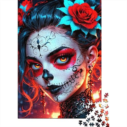 Für Erwachsene 1000 Teile Puzzle Mädchen Rose Maske Anspruchsvoll