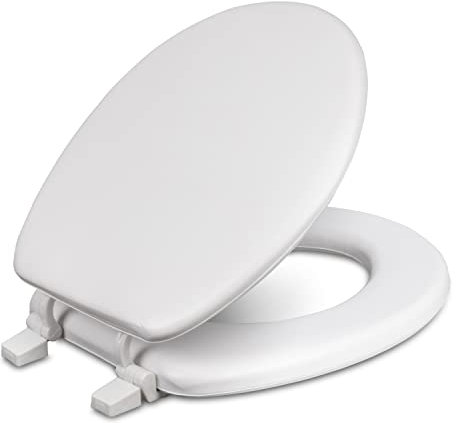 Centoco Toilet Seat Round, Soft Cushioned Vinyl Toilet Seat, HPS20-001, White