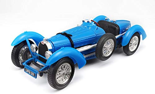 Bburago Bugatti Type 59 Classic Super Car - Maßstab 1:18 - Unglaublich detailgetreue Die-Cast Replik Sammlermodell Fahrzeug, Farblich Sortiert