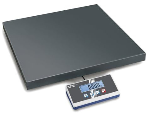 KERN Moderne Paketwaage mit Großer Plattform für Einfaches und Schnelles Wiegen in Büro, Produktion, Versand, 150kg Wägebereich, 50g Ablesbarkeit, 505mm x 505mm x 65mm Wägeplatte