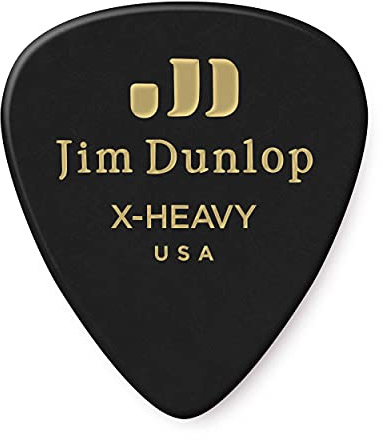 Jim Dunlop Celluloid Black Pick Extra Heavy - 72 Pack