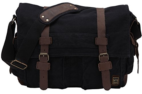 Berchirly Vintage Military Men Canvas Messenger Bag For 13.3-17' Laptop
