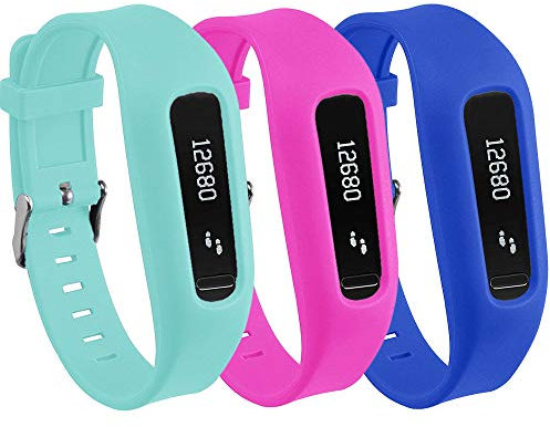 QGHXO Schnalle Armband für Fitbit One, Ersatz Silikon Band mit Chrom Uhr Schließe und Steckschließer für Fitbit One, A-Teal&Pink&Blue