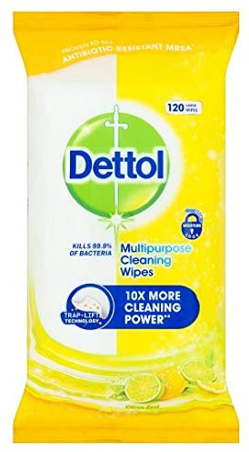 Dettol Citrus Antibacterial Cleaning Wipes, 3-Pack, 360 Total Count, Fresh Scent, Multi-Surface Disinfectant, Germ Protection, Household Sanitizer, Convenient Resealable Packs