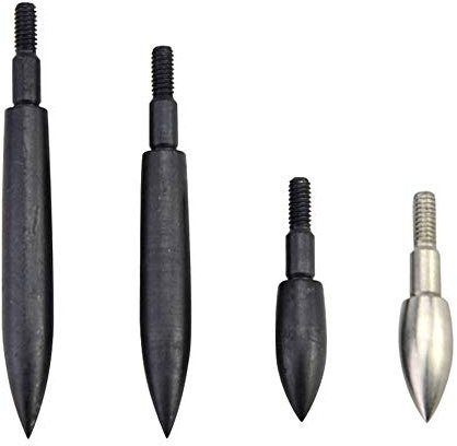 SHARROW 12 Stück Bogenschießen Pfeilspitzen Projektilspitzen Edelstahl Ziel Pfeil Tipps Jagdspitzen Broadheads für Pfeil und Bogen (Schwarz, 100 Grain)