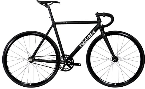 FabricBike Light PRO - Fixed Gear Fahrrad, Single Speed Fixie Starre Nabe, Aluminium Rahmen und Gabel, Räder 28, 6 Farben, 3 Größen, 8.45 kg (Größe M) (L-58cm, Light Pro Matte Black)