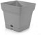 Mintra Home Pot de Fleurs Carré - Plastique Incassable - sans BPA - 17 cm - Planter des Fleurs, Jardinage, Plantes - Durable pour Intérieur, Extérieur, Terrasse, Pelouse et Jardin (Gris)