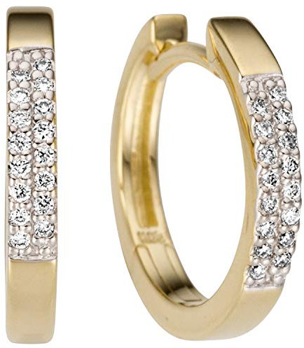 Jobo Damen-Creolen aus 14 Karat 585 Gold mit 32 Diamanten