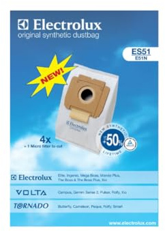Boite de 4 sacs poussières + 1 micro filtre ES51 4 BAG d'origine Aspirateur 9002565449 TORNADO Aspirateur 9002565449 TORNADO