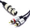 VITALCO Cavo XLR Femmina a 2x RCA 1,5m Adattatore 3 pin Femmina XLR a Doppio RCA Maschio Connettore per Microfono Duplicatore Audio