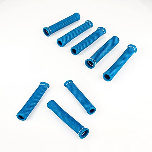 LST 8x Fiber Hitzeschutz Schlauch Kabel Schutz Zündkerze Stecker blau