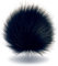 Wohnkult 15-17 cm Kunstfell Bommel Pelzbommel Fellbommel Pompon mit Faden für Mützen Anhänger Dekoration | 16 Farben (Metall-Schwarz)