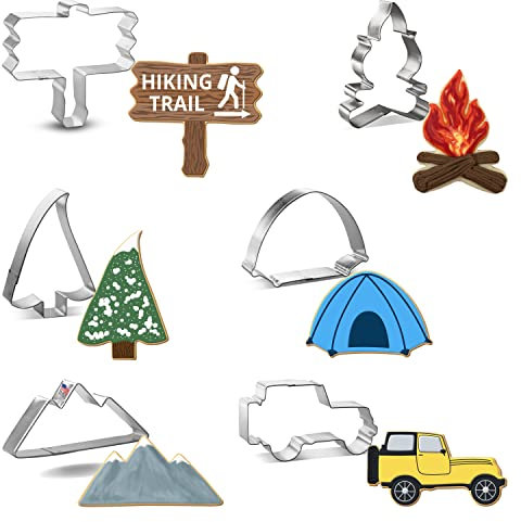 Mountain Camping Ausstechformen-Set, 6-teilig, Foose Cookie Cutters - USA verzinnter Stahl