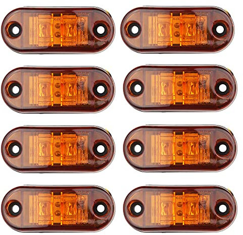 Etomvoop 8 x LED-Seitenmarkierungsleuchten, wasserdichte Blinker, Positions-Seitenleuchten für Anhänger, Van, Wohnwagen, LKW, Boote (Gelb)
