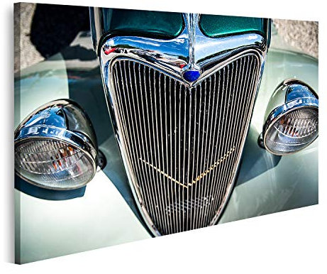 islandburner Bild auf Leinwand Retro Auto Oldtimer. Wandbild Leinwandbild Bilder für Wohnzimmer GCDT-1K