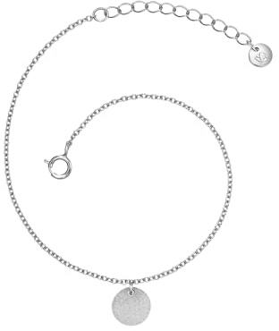 GLANZSTÜCKE MÜNCHEN Damen Armband 925/- Sterling Silber | rhodiniert, Ankerarmband, Kreis, Federring