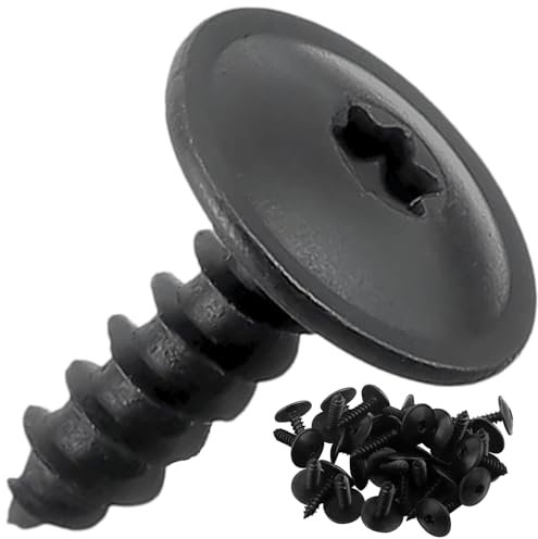 Twowinds Selbstschneidende Schraube Torx M5 x 16 mm für Kotflügel, Radkästen, Stoßstangen, Kühlergrills N90775001 N91160401 Schwarz TX25 (50 stück)