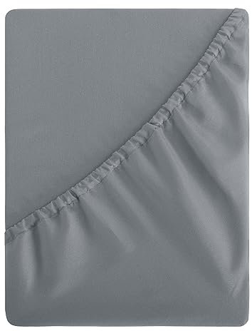 Aisbo Drap Housse 140x190/200 Grand Bonnet 40 cm - Drap Housse 2 Personnes 140x200/190 Grand Bonnet 40 cm Matelas en Microfibre Oeko-Tex avec Élastique Tout Autour, Gris