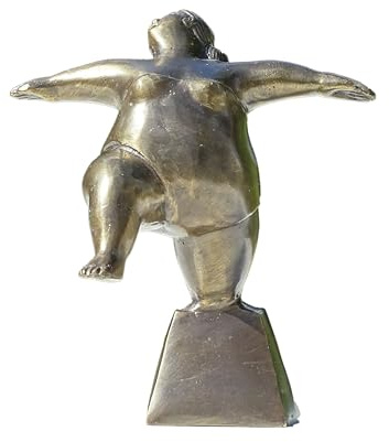IDYL Bronze-Skulptur Badenixe Kniend auf einem Bein