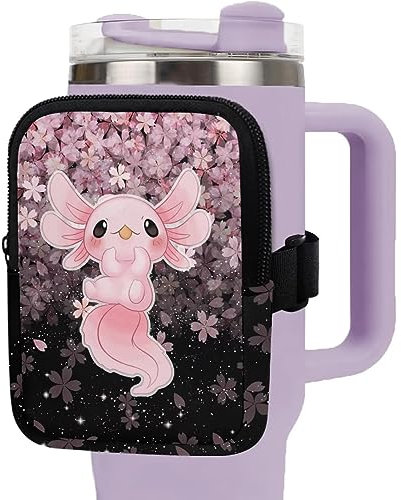 BYCHECAR Portabicchieri per bottiglia d'acqua per accessori Stanley, Axolotl Cherry Blossom, Misura unica, moderno