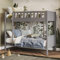 Flair Furnishings Letto a castello per bambini, moderno telaio in legno di pino massiccio, con pannelli laterali protettivi, scala e rete a doghe, perfetto per la casa e la camera da letto per ragazzi