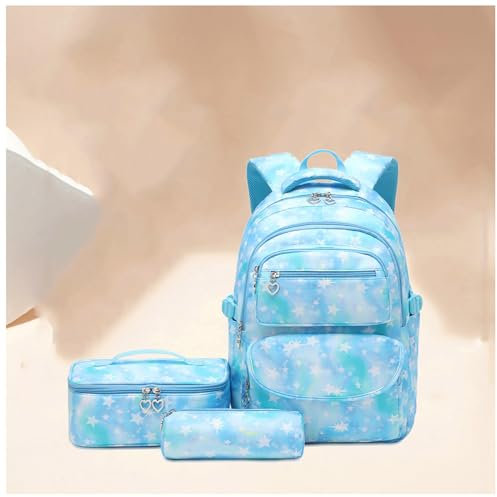 MeLtor School Bags for Girls, Nylonmaterial VerschleißFest Schulranzen MäDchen 1. Klasse, Wasserdicht Geeignet für Reisen,Blue