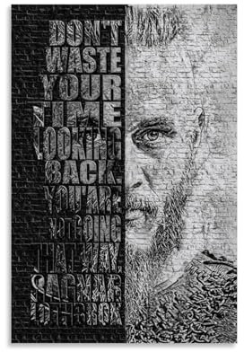 GAGALU Ragnar Lothbrok Vikings Poster, dekoratives Gemälde, Leinwand, Wandposter und Kunstdruck, moderne Familienschlafzimmer-Dekoration, Poster, 30 x 45 cm