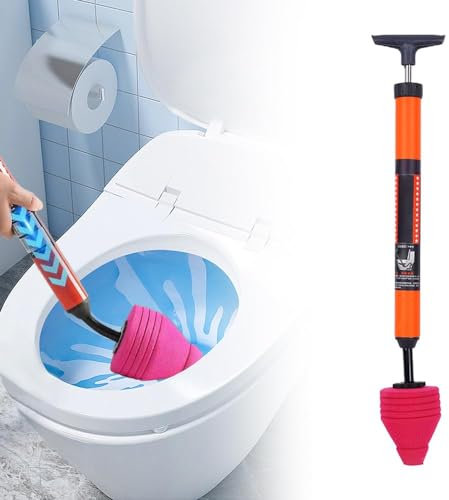Hochdruck-Toilettenreinigung in einem Zug, Abflussreiniger Pumpe, Rohrreiniger Abflussreiniger Pömpel, Erstopfungen im Siphon und Abflussbereich, Hochdruck-Toilettenabflussrohrentsperrer Rohr (1 Pcs)