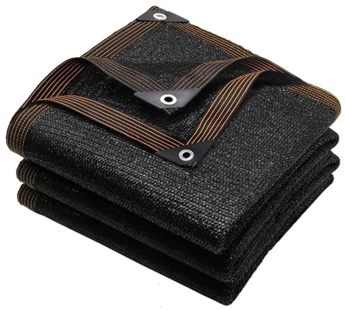 Filet D'ombrage Extérieur, Voile D'ombrage Rectangulaire Noire, Toile D'ombrage Ajourée, Tissu D'ombrage avec Oeillets, pour Pergola, Fleurs, Patio Lawn, Pet House(8-PIN,4x4m)