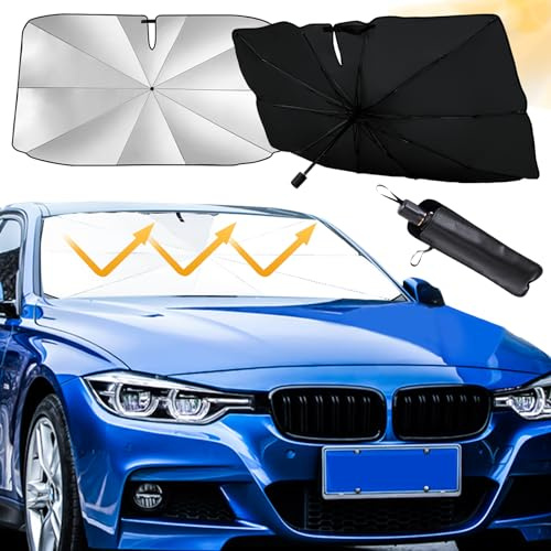 Parasol Coche Delantero,140×79cm Parasol Coche Delantero Plegable,Paraso para Parabrisas de Coch,Paraso Coch Paraguas,Paraso Plegable,para Mayoría de Coches, SUV, Camiones